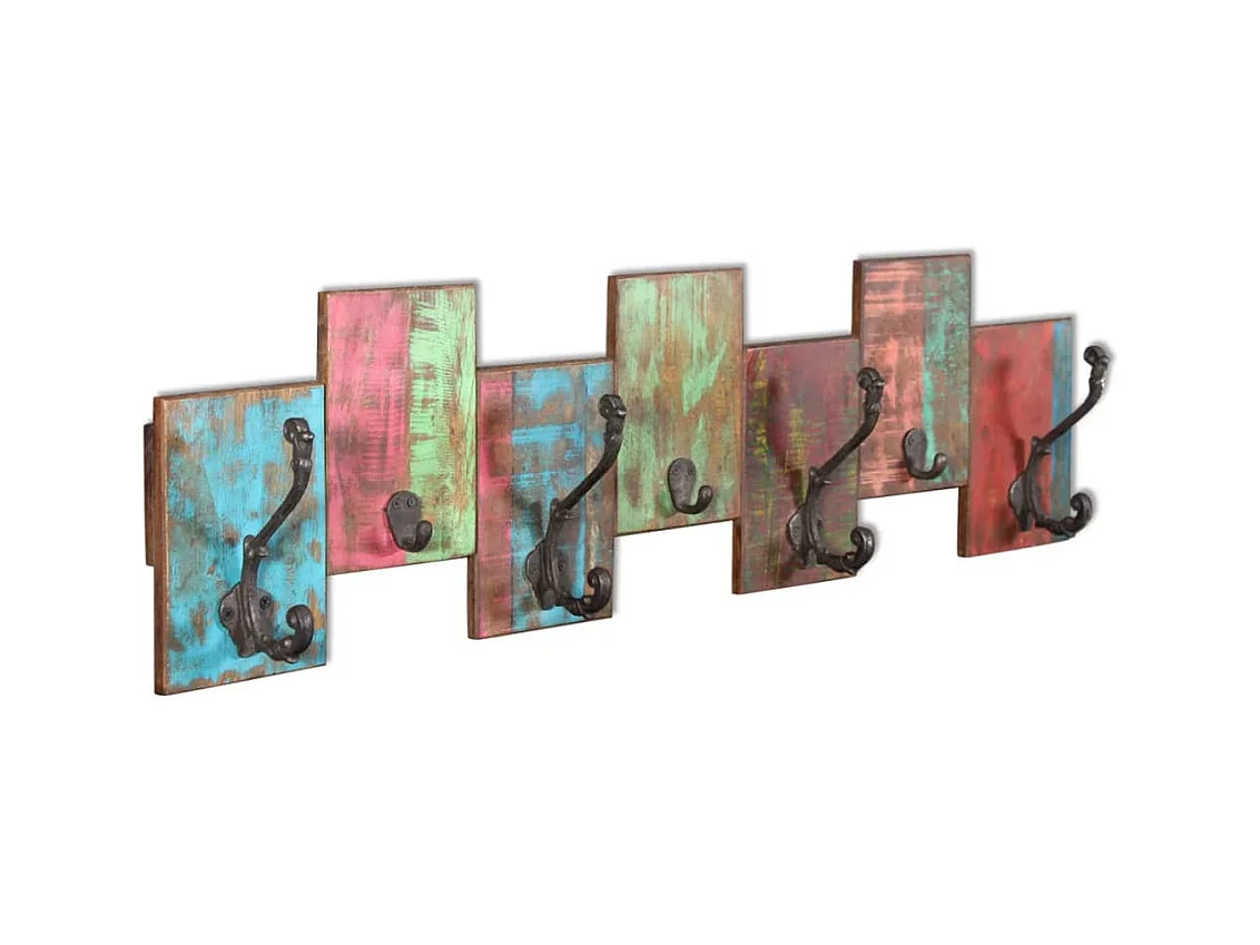 Garden Furniture -  Porte-manteau avec 7 crochets Bois massif de récupération