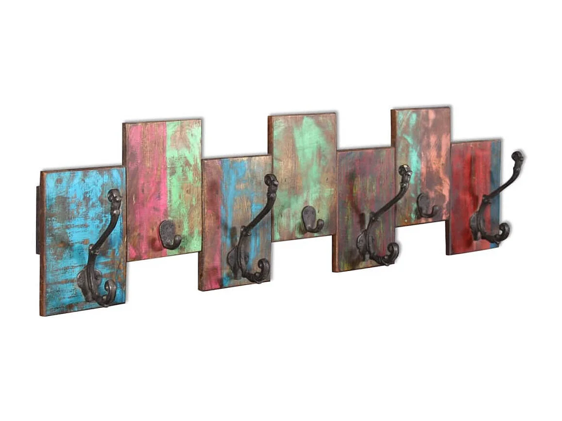 Garden Furniture -  Porte-manteau avec 7 crochets Bois massif de récupération