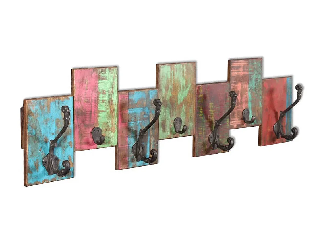 Garden Furniture -  Porte-manteau avec 7 crochets Bois massif de récupération