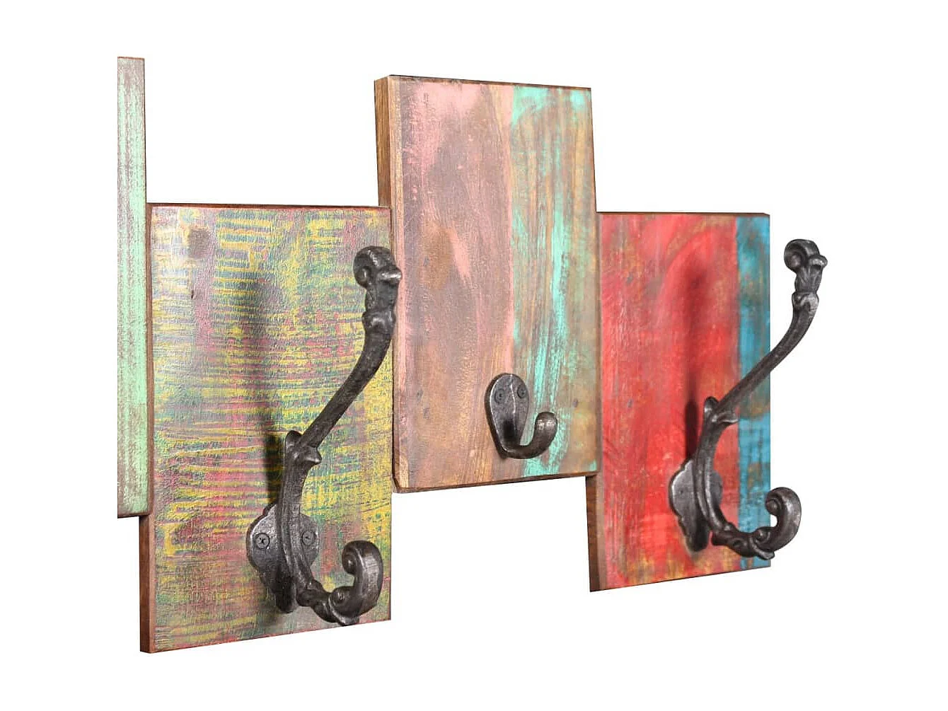 Garden Furniture -  Porte-manteau avec 7 crochets Bois massif de récupération