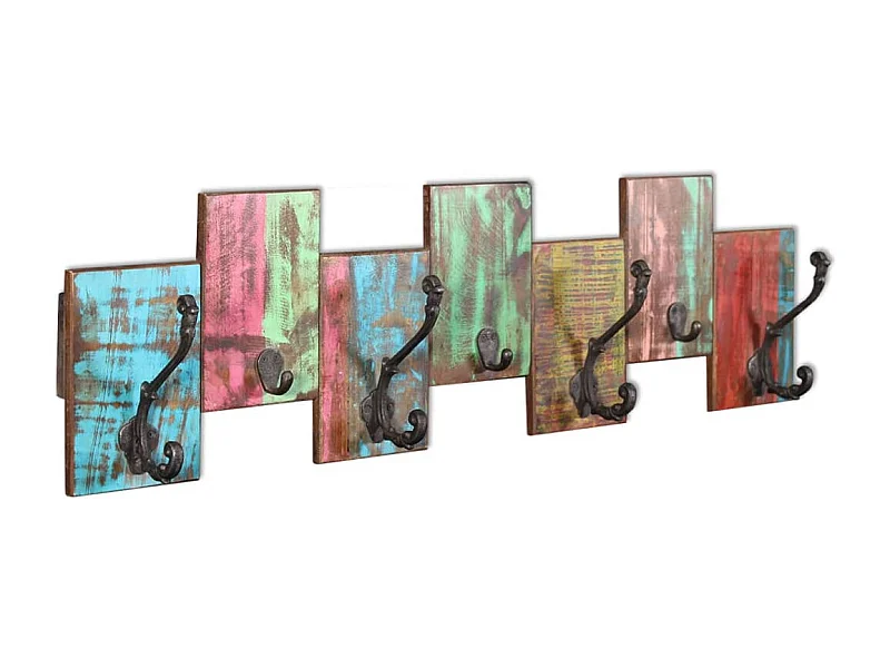 Garden Furniture -  Kapstok met 7 haken massief gerecycled hout