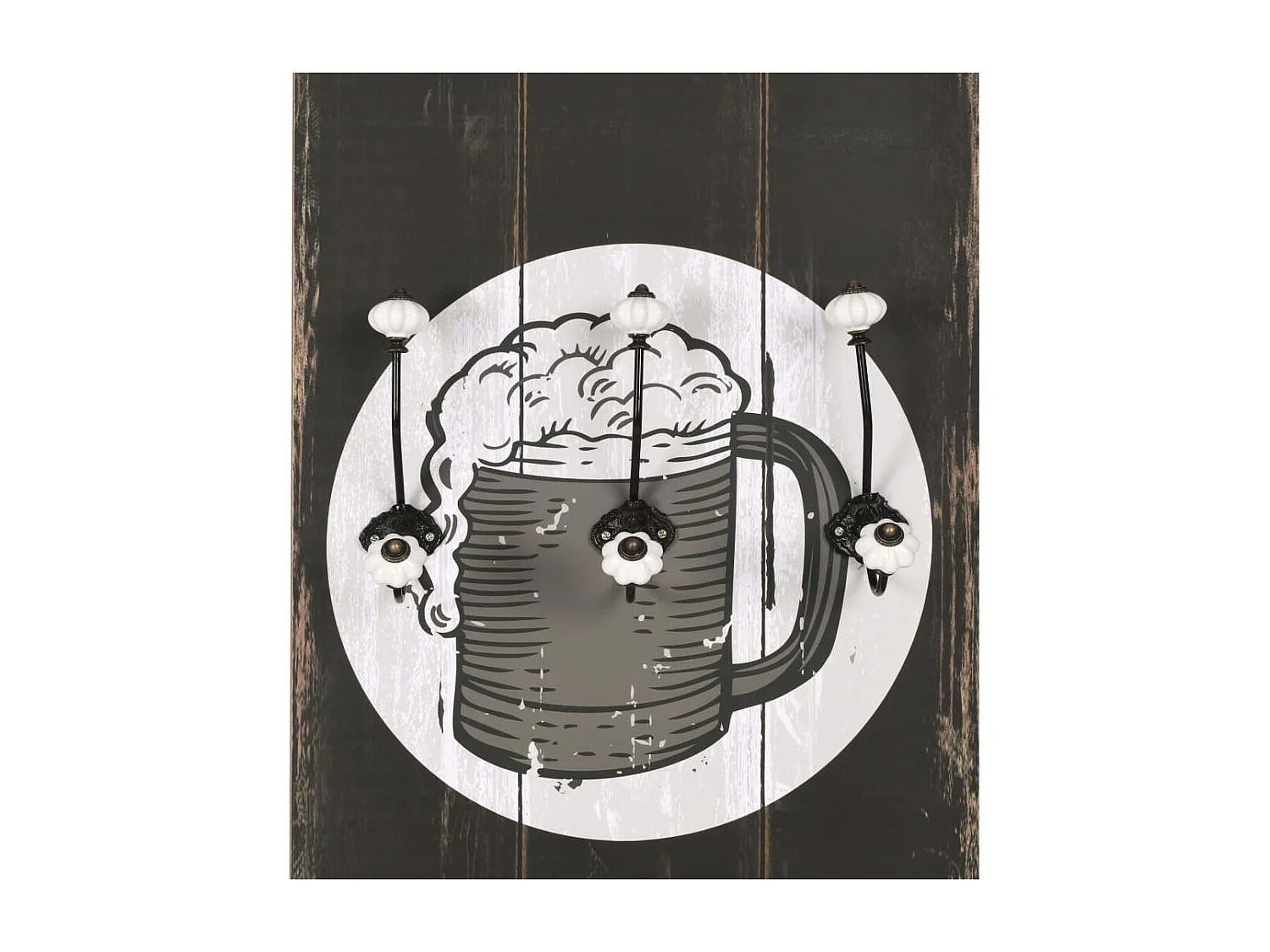 Borghild  Porte-manteau mural avec 6 crochets 120x40 cm