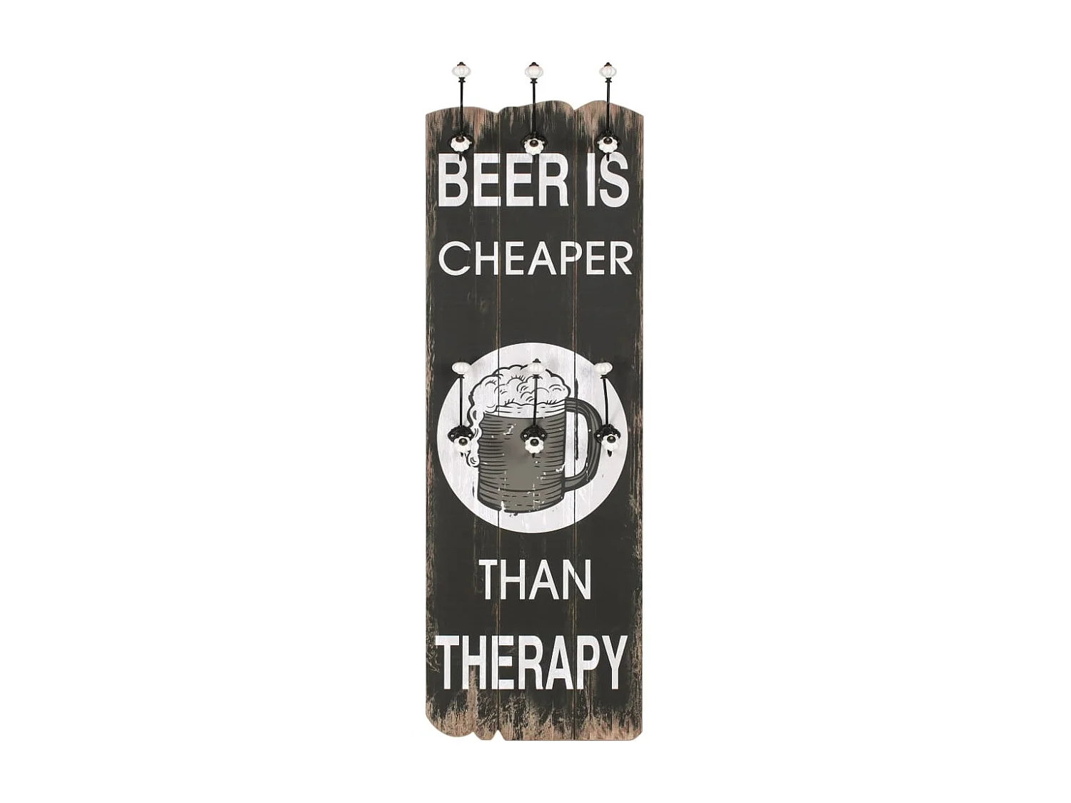 Borghild  Porte-manteau mural avec 6 crochets 120x40 cm