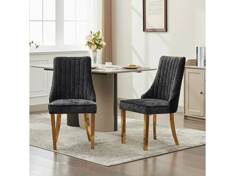 Set mit 2 Esszimmerstühlen, Bequemer Küchenstuhl mit Stoff gepolsterter Akzentstuhl für das Esszimmer