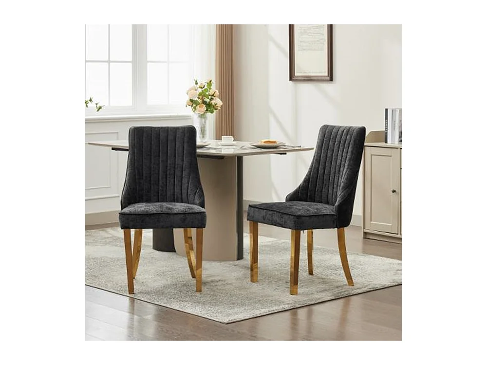 Set mit 2 Esszimmerstühlen, Bequemer Küchenstuhl mit Stoff gepolsterter Akzentstuhl für das Esszimmer