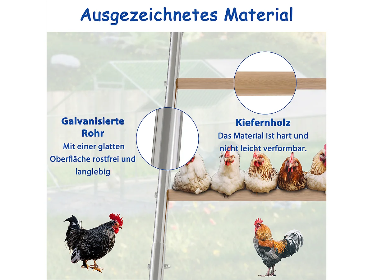 Hühnerleiter für Hühnerstall Sitzleiter Hühnerstange Sitzstangen für Hühner Zubehör