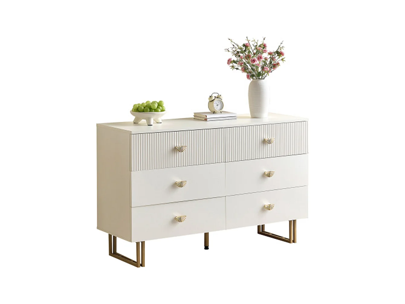 Sideboard mit 6 Schubladen in Elegantes Design,Kommode für Schlafzimmer, Wohnzimmer,120x40x75 cm