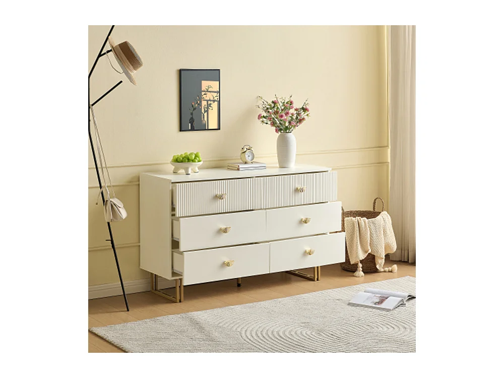 Sideboard mit 6 Schubladen in Elegantes Design,Kommode für Schlafzimmer, Wohnzimmer,120x40x75 cm