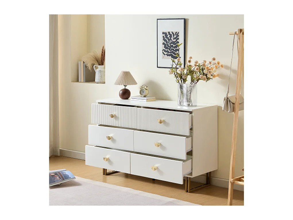 Sideboard mit 6 Schubladen in Elegantes Design,Kommode für Schlafzimmer, Wohnzimmer,120x40x75 cm