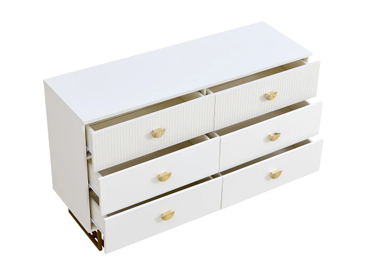 Sideboard mit 6 Schubladen in Elegantes Design,Kommode für Schlafzimmer, Wohnzimmer,120x40x75 cm