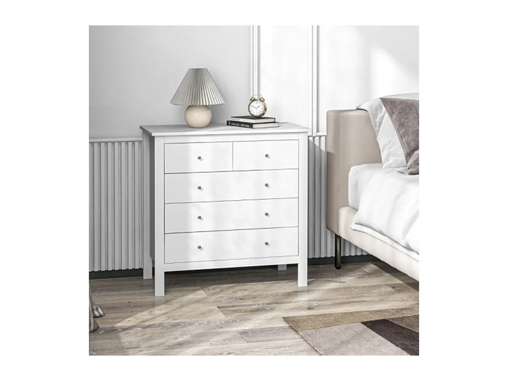 Kommode, Sideboard, Kommode leises Öffnen/Schließen,79 x 39,5 x 80,5 cm, Wohnzimmerunterschrank Weiß