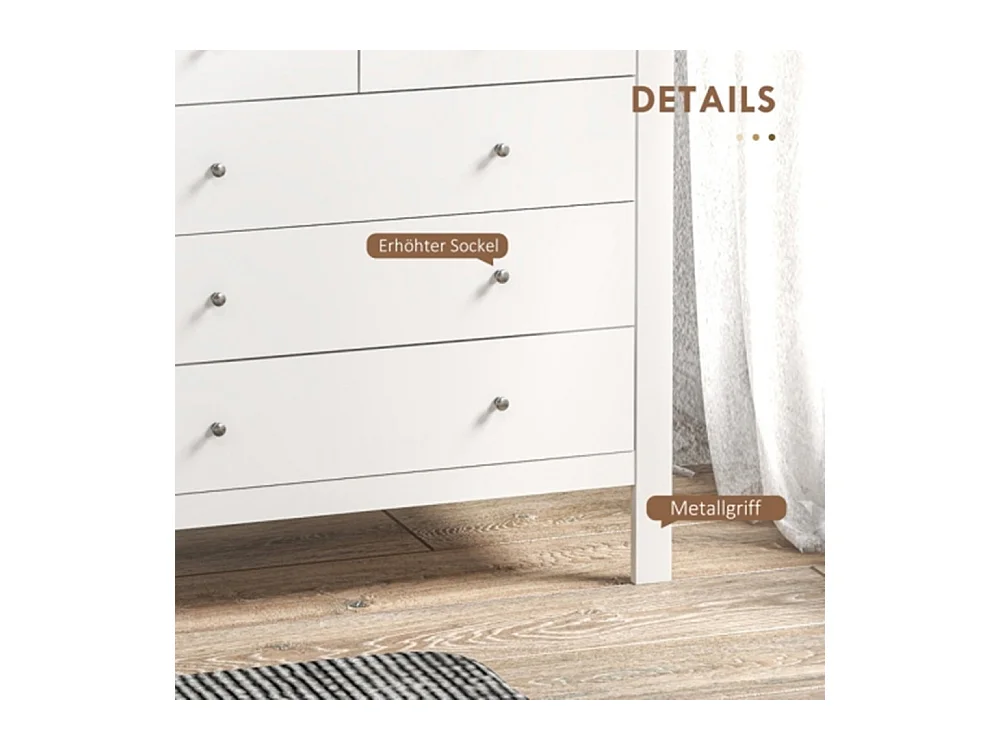 Kommode, Sideboard, Kommode leises Öffnen/Schließen,79 x 39,5 x 80,5 cm, Wohnzimmerunterschrank Weiß