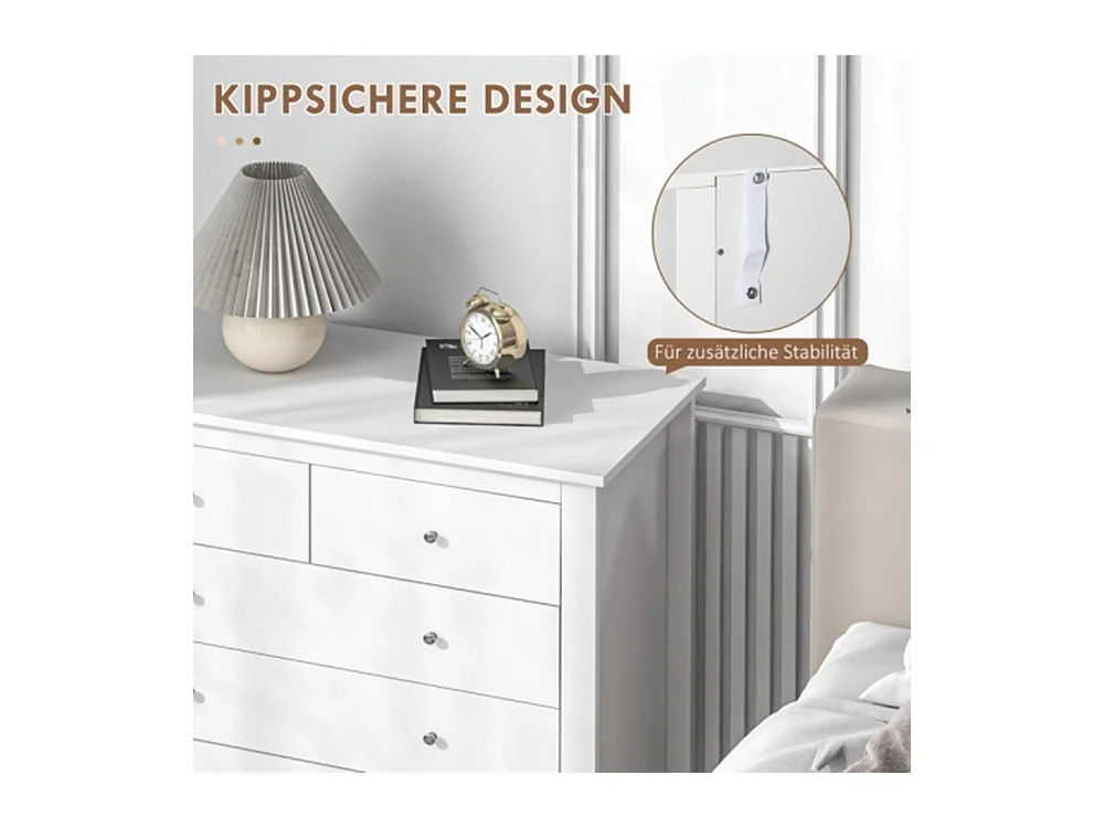 Kommode, Sideboard, Kommode leises Öffnen/Schließen,79 x 39,5 x 80,5 cm, Wohnzimmerunterschrank Weiß