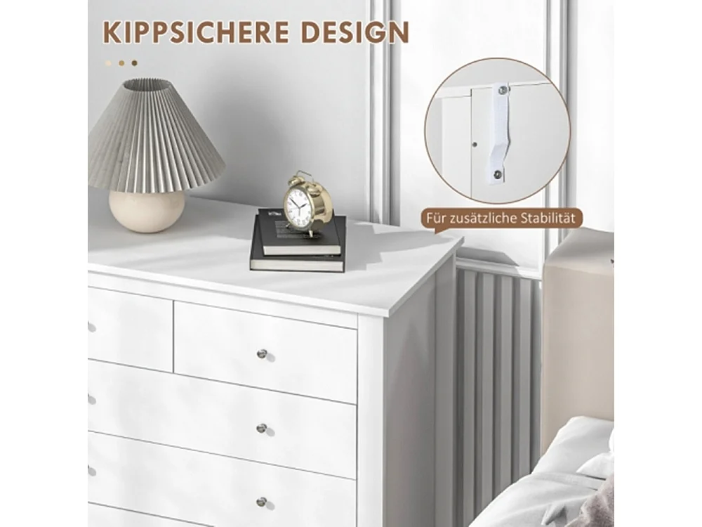 Kommode, Sideboard, Kommode leises Öffnen/Schließen,79 x 39,5 x 80,5 cm, Wohnzimmerunterschrank Weiß