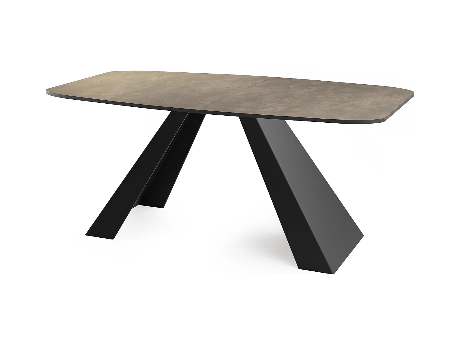 Table-à-Manger Extensible Monte Design Moderne, Table Rectangulaire - Extensible de 180 cm à 220 cm, Pieds Métalliques Noirs - 180x90 cm - Béton Gris Chicago