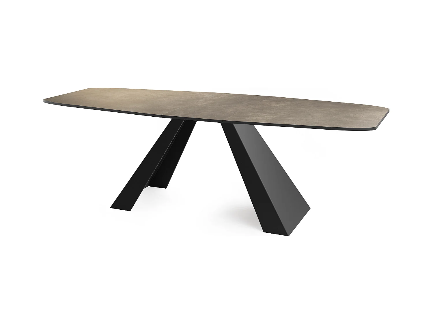 Table-à-Manger Extensible Monte Design Moderne, Table Rectangulaire - Extensible de 180 cm à 220 cm, Pieds Métalliques Noirs - 180x90 cm - Béton Gris Chicago