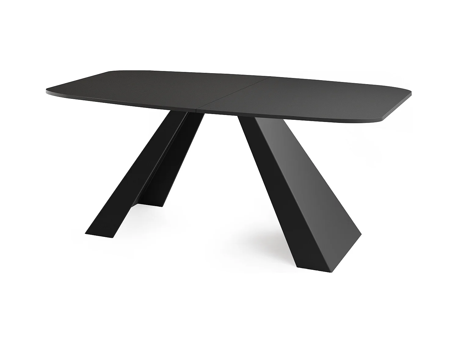 Table-à-Manger Extensible Monte Design Moderne, Table Rectangulaire - Extensible de 180 cm à 220 cm, Pieds Métalliques Noirs - 180x90 cm - Noir