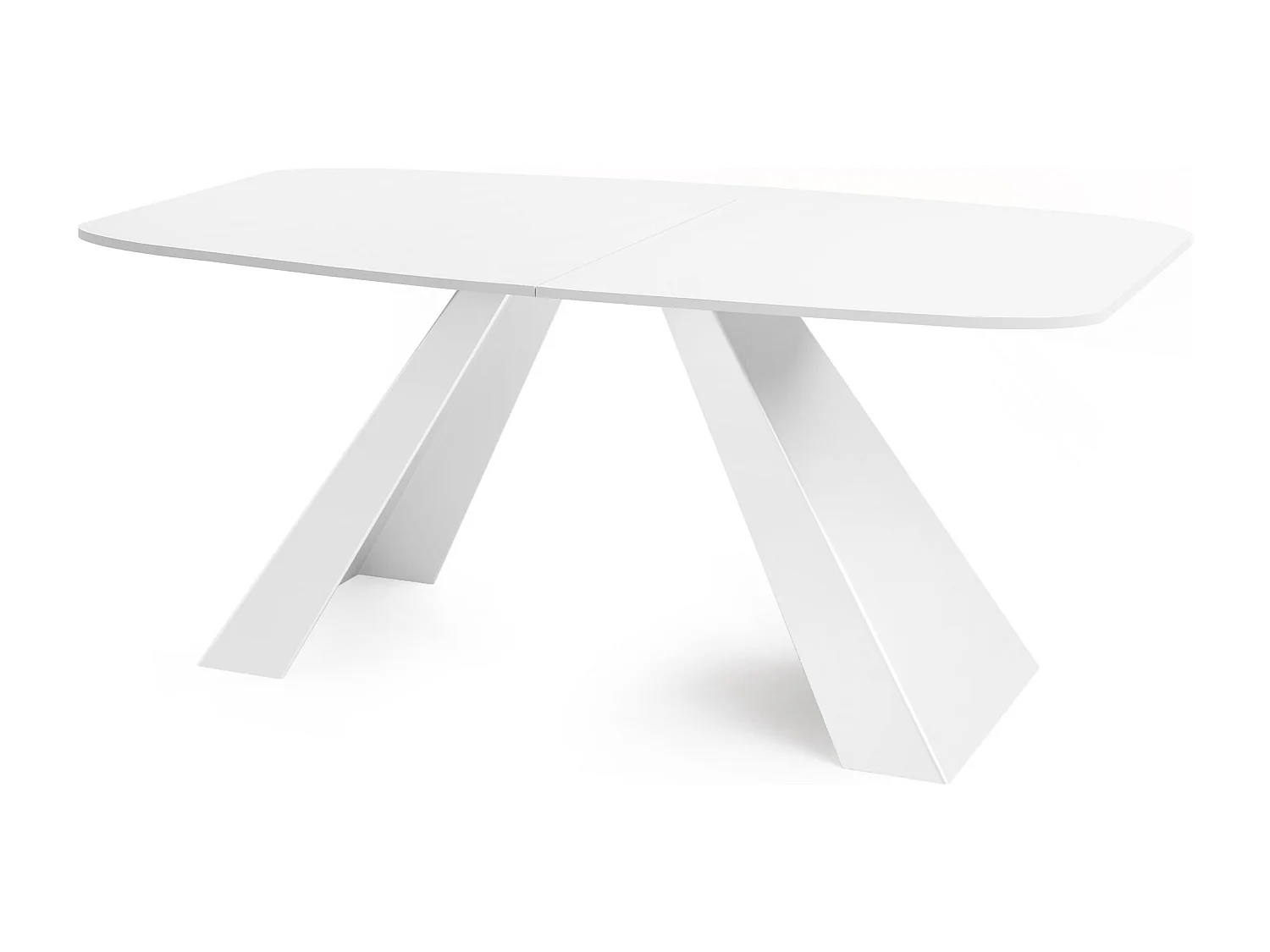 Esstisch Monte Weiß im Modern Stil, Rechteckiger Tisch - Ausziehbar von 180 cm bis 220 cm, Pulverbeschichtete Weiße Metallbeine - 180 x 90 cm - Weiß