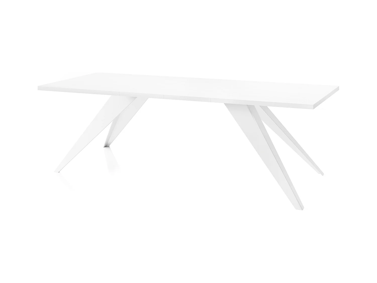 Table à Manger Vance Style Moderne - Table Rectangulaire Extensible de 140 à 240 cm, Pieds en Métal Blanc Revêtement Poudre - 140 x 80 cm - Blanc