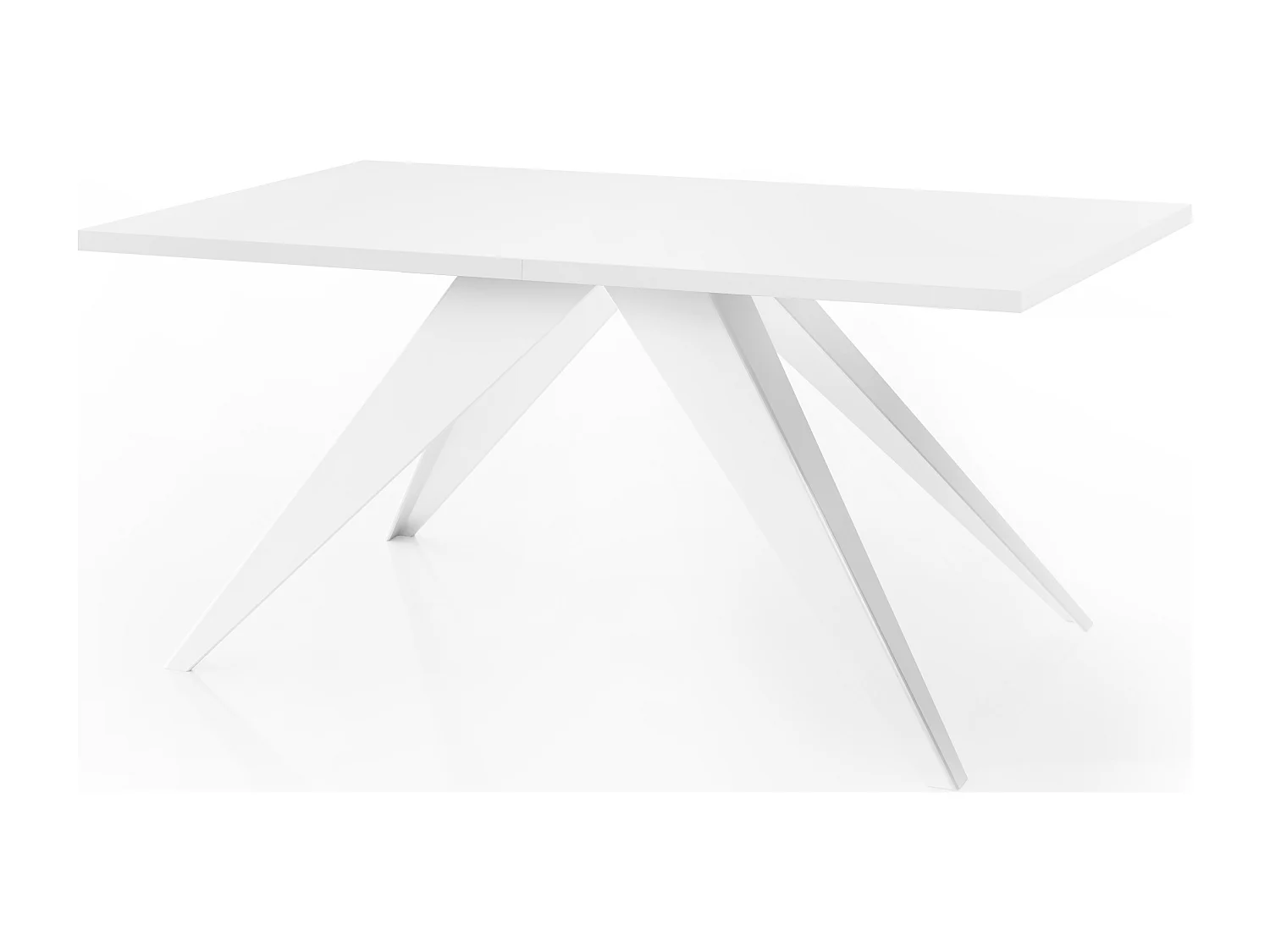Esstisch Venus im Modern Still, Rechteckig Tisch - Ausziehbar von 140 cm bis 240 cm, Pulverbeschichtete Weiße Metallbeine - 140 x 80 cm - Weiß