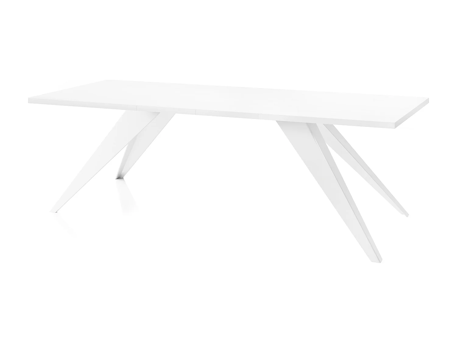 Esstisch Venus im Modern Still, Rechteckig Tisch - Ausziehbar von 140 cm bis 240 cm, Pulverbeschichtete Weiße Metallbeine - 140 x 80 cm - Weiß