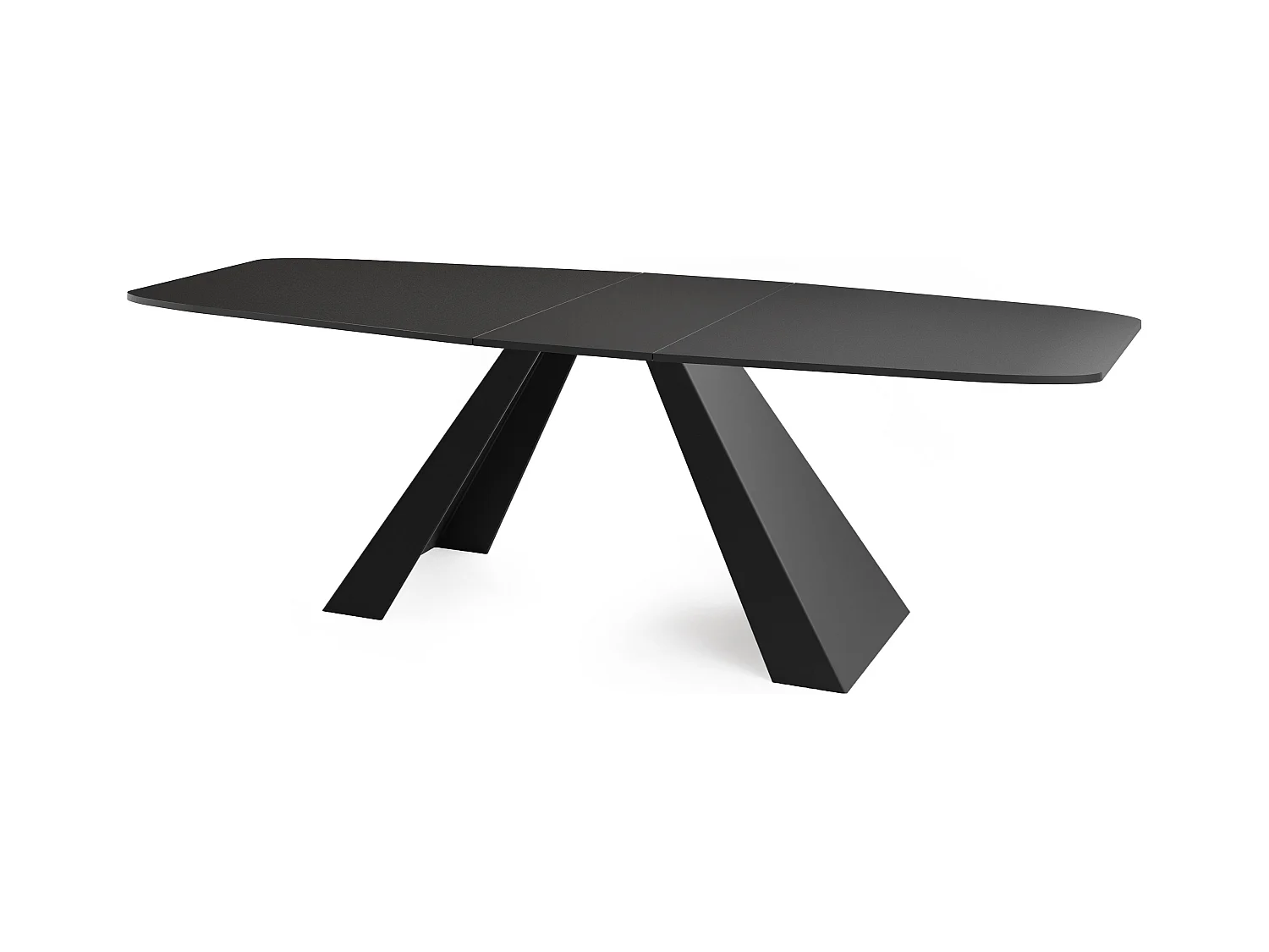 Table-à-Manger Extensible Monte Design Moderne, Table Rectangulaire - Extensible de 160 cm à 200 cm, Pieds Métalliques Noirs - 160x80 cm - Noir