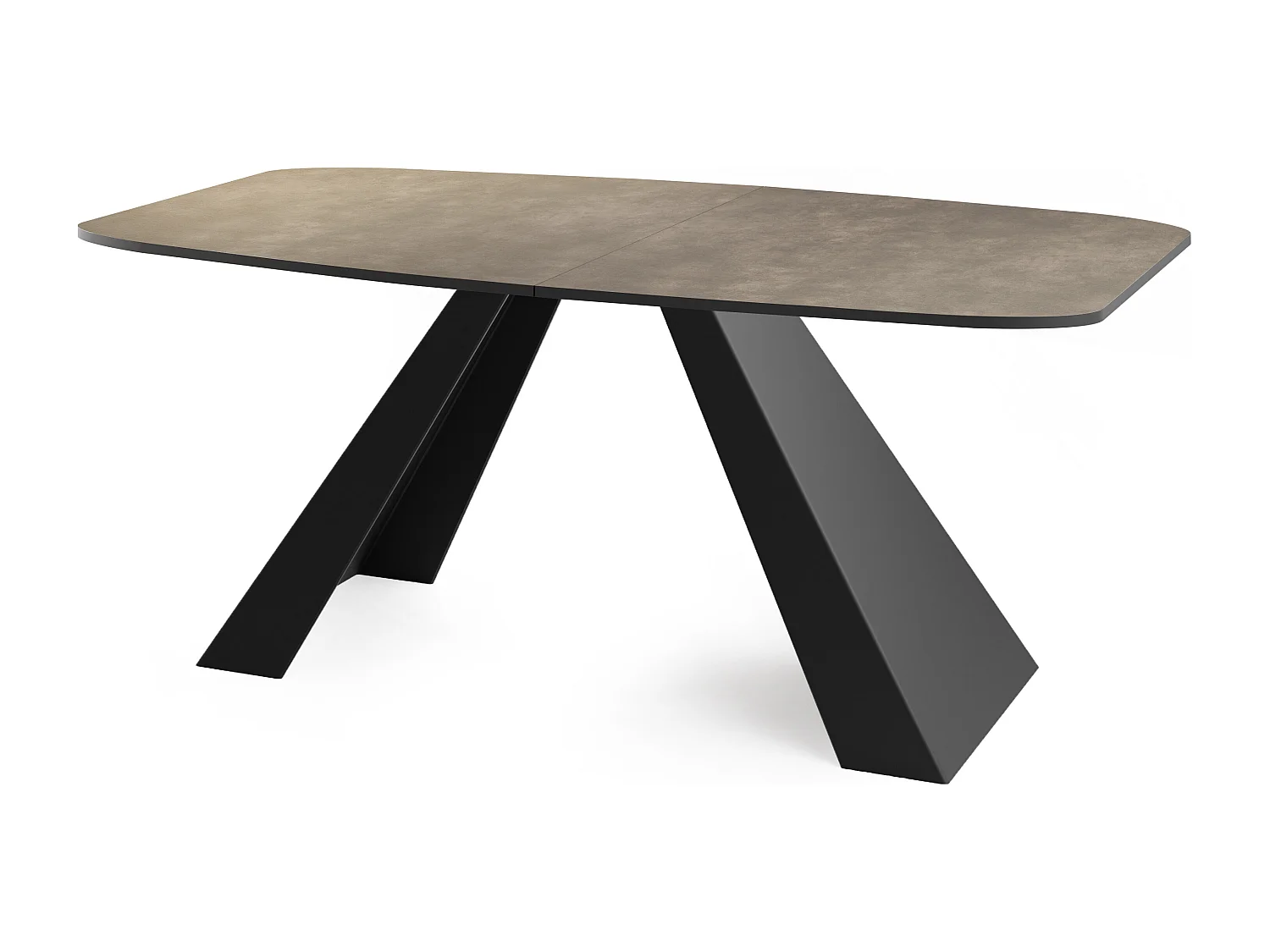 Esstisch Monte im Modern Stil, Rechteckiger Tisch - Ausziehbar von 160 cm bis 200 cm, Pulverbeschichtete Schwarze Metallbeine - 160 x 80 cm - Chicago Beton Grau