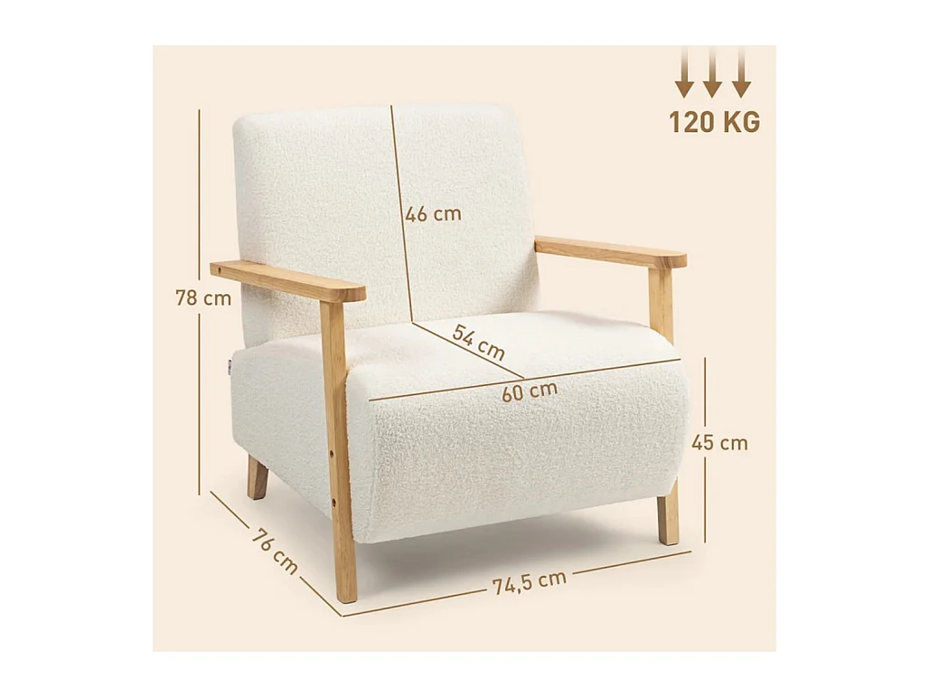 Sessel mit Rückenlehne, Relaxsessel Armlehnen, Gepolstert Loungesessel für Schlafzimmer, Wohnzimmer