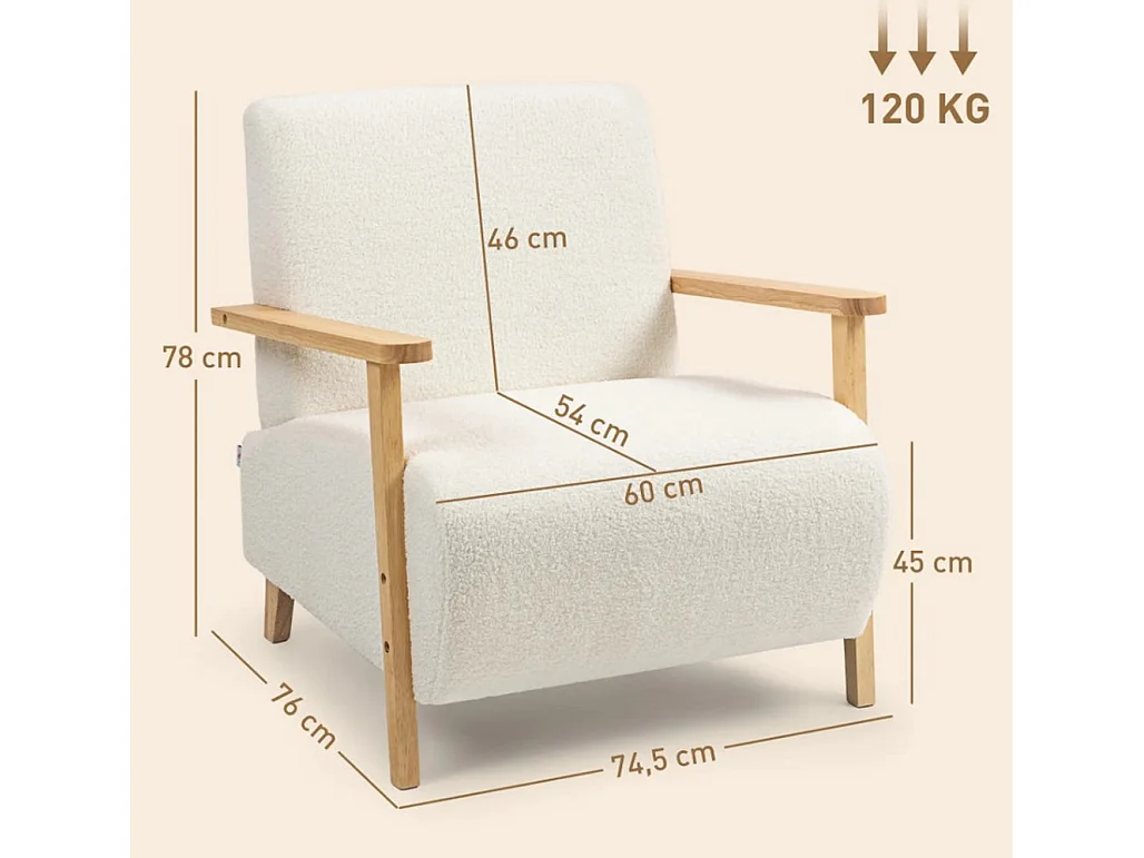 Sessel mit Rückenlehne, Relaxsessel Armlehnen, Gepolstert Loungesessel für Schlafzimmer, Wohnzimmer