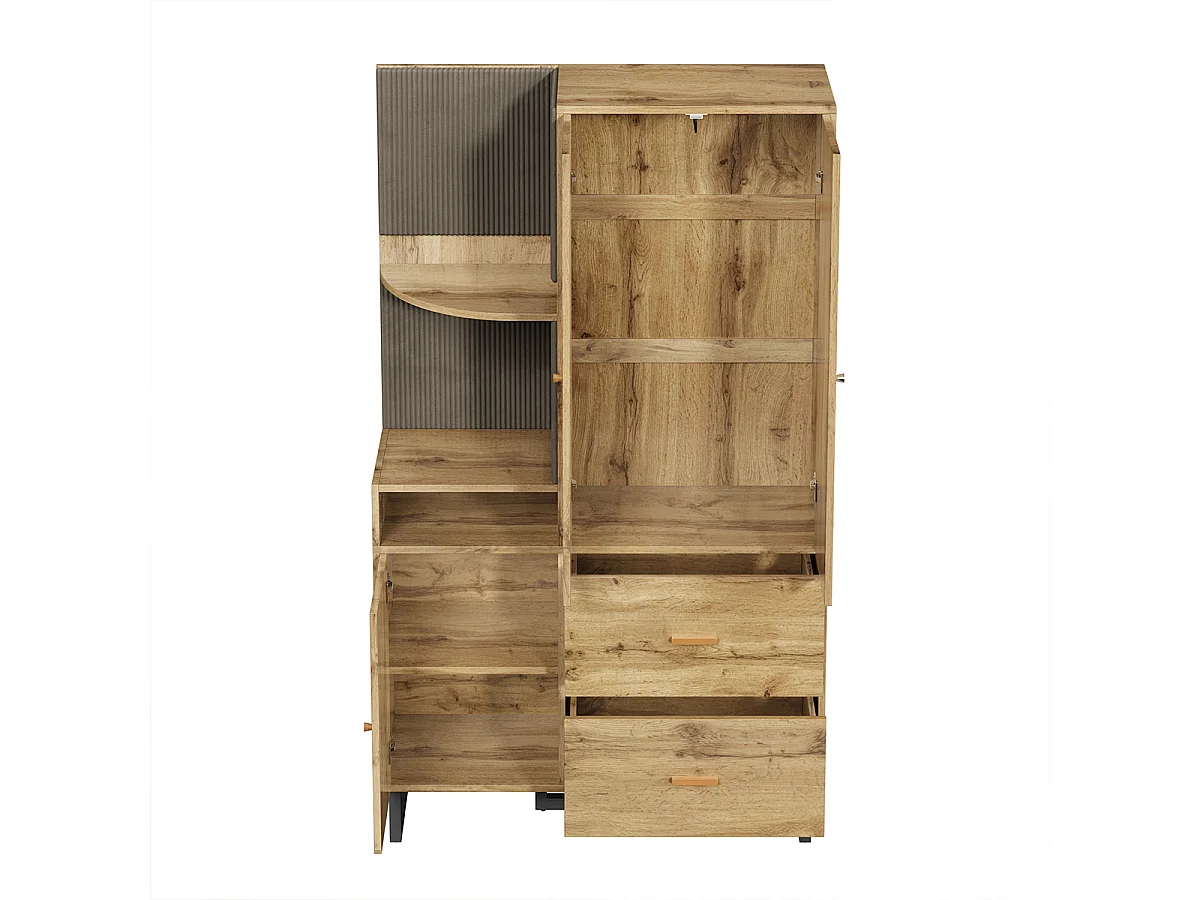 Flurgarderobe mit Gepolsterten Paneelen und Schuhschrank Kompaktgarderoben 110x186x38 cm