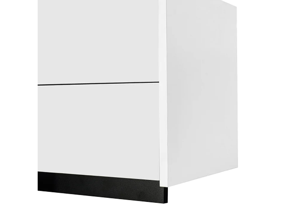 TV-Schrank, Lowboard,TV-Ständer Hochglanzschrank abgesetzte Tischbeine, mit schlichten Schranktüren und Schubladen