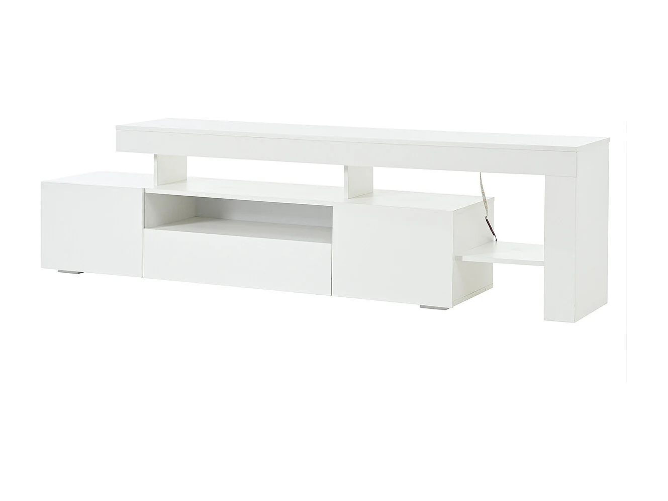 TV-Schrank mit LED und 3 Schränke TV-Tisch TV-Ständer für Fernseher um 85 Zoll 192*37*53cm Weiß