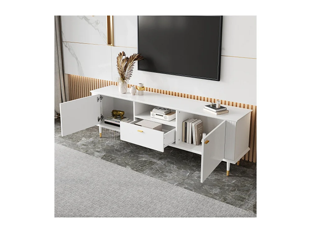 TV-Schrank mit Schubladen,Moderner TV-Ständer, Soft-Close-Scharniere Esszimmer