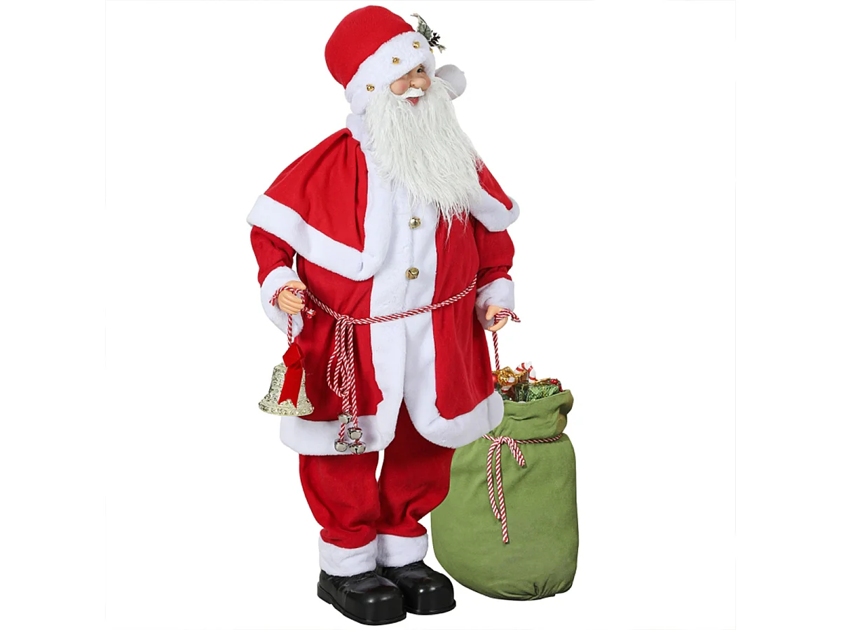 Weihnachtsmannfigur mit Geräuschsensor Lachen & Musik Beweglich 140 cm Rot