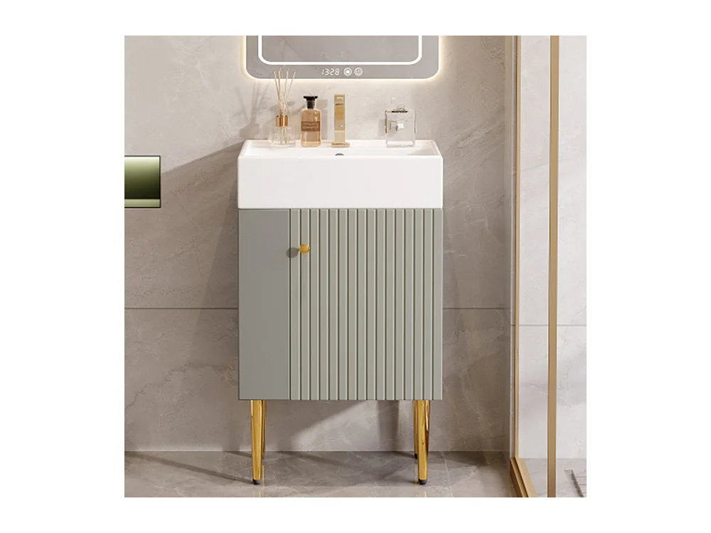 Badezimmermöbel Waschbecken mit Waschtischunterschrank 55 cm,Waschtischunterschrank, Kleine Gästebadmöbel