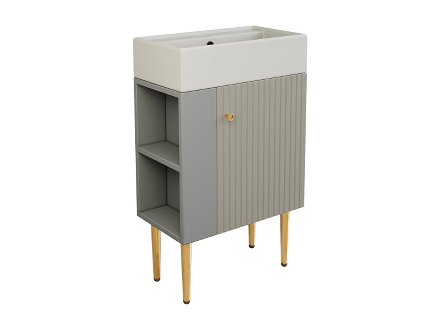 Badezimmermöbel Waschbecken mit Waschtischunterschrank 55 cm,Waschtischunterschrank, Kleine Gästebadmöbel