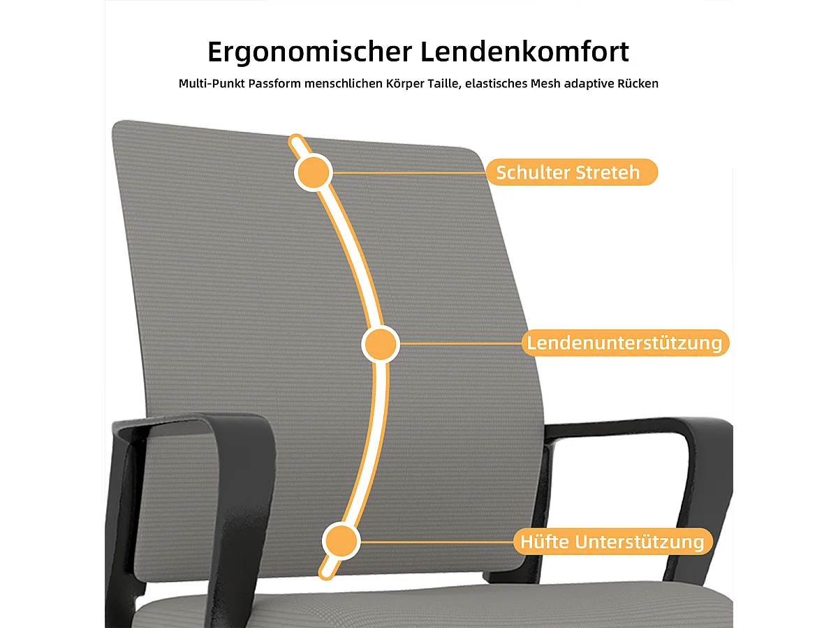 Arbeitsstuhl mit Metallgestell Weich und Bequem Bürostuhl Loungesessel Relaxsessel