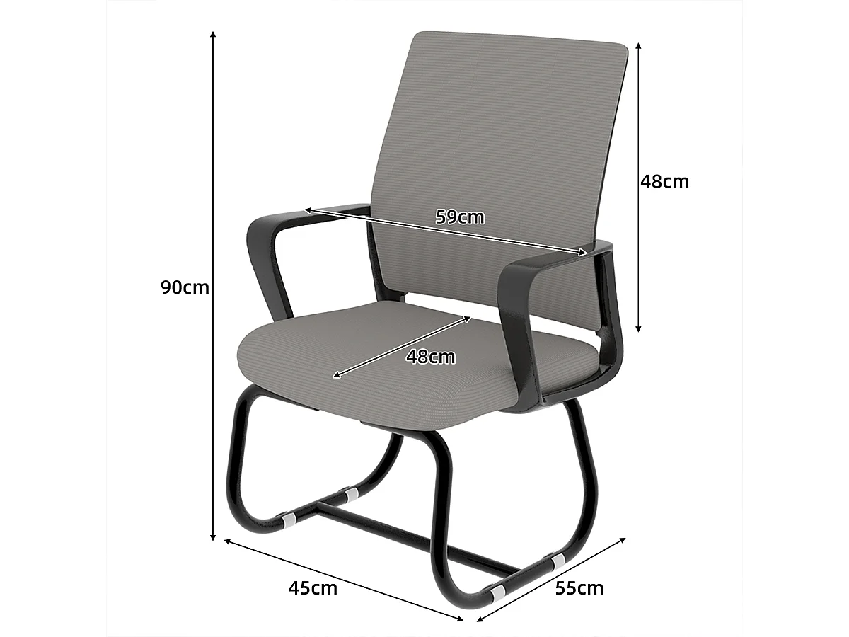 Arbeitsstuhl mit Metallgestell Weich und Bequem Bürostuhl Loungesessel Relaxsessel