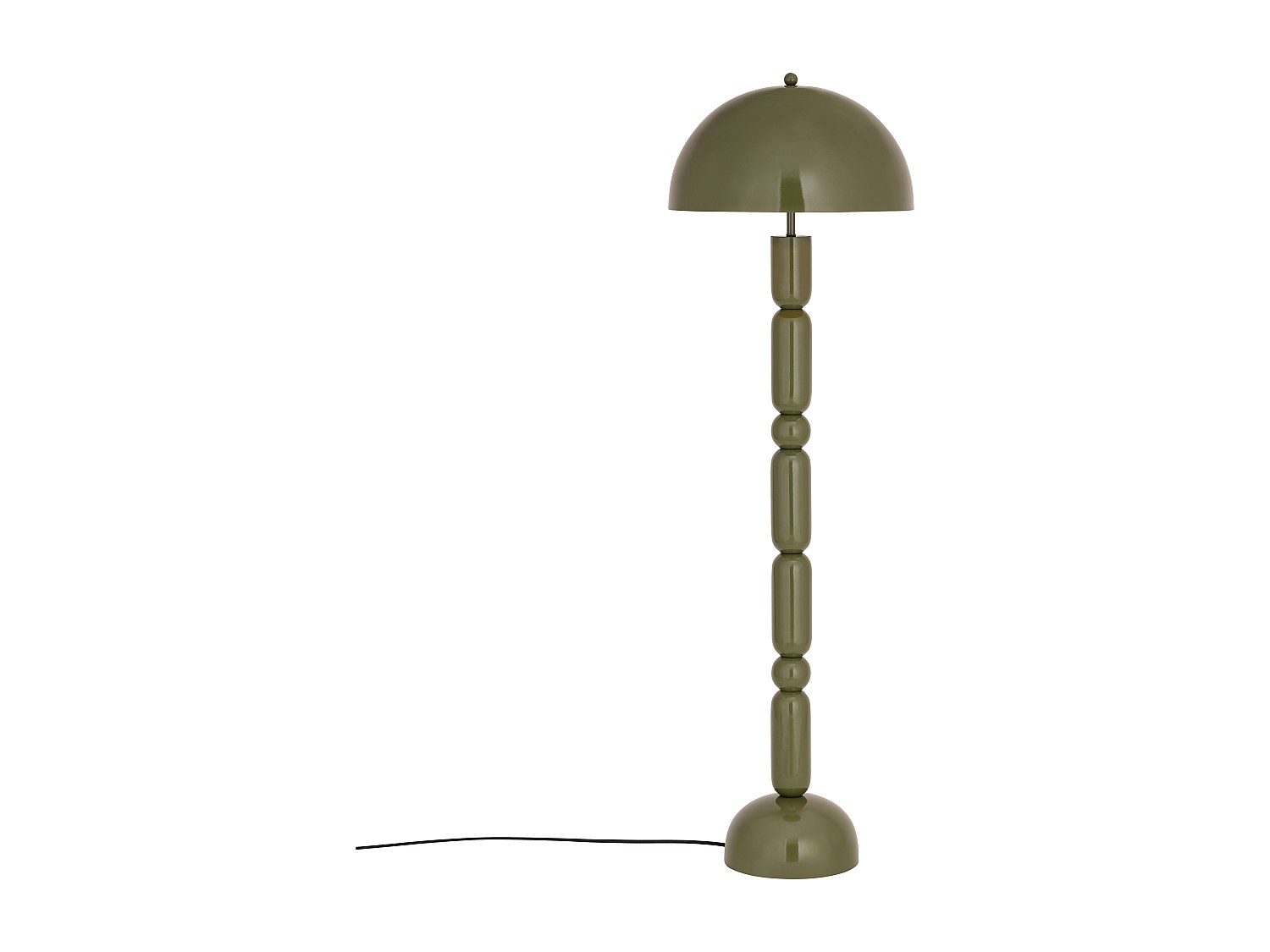 Soppformet gulvlampe i metall - D. 45 x H. 147 cm - Skinnende khaki - ELDON
