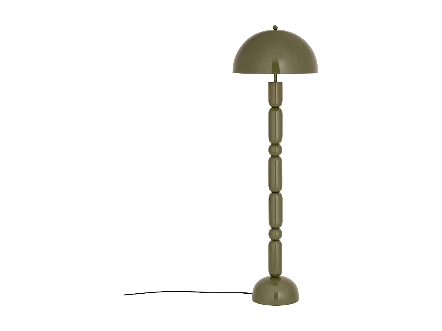 Lampadaire champignon en métal - D. 45 x H. 147 cm - Kaki brillant - ELDON