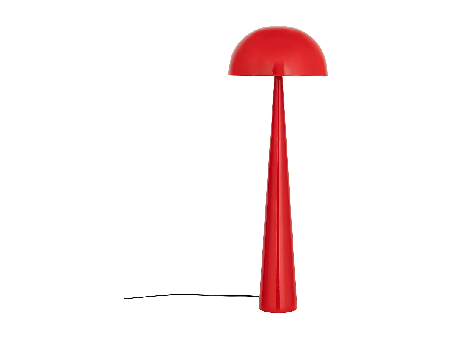 Lámpara de pie tipo seta metálica - D. 50 x Alt.147 cm - Rojo brillante - RANDALL