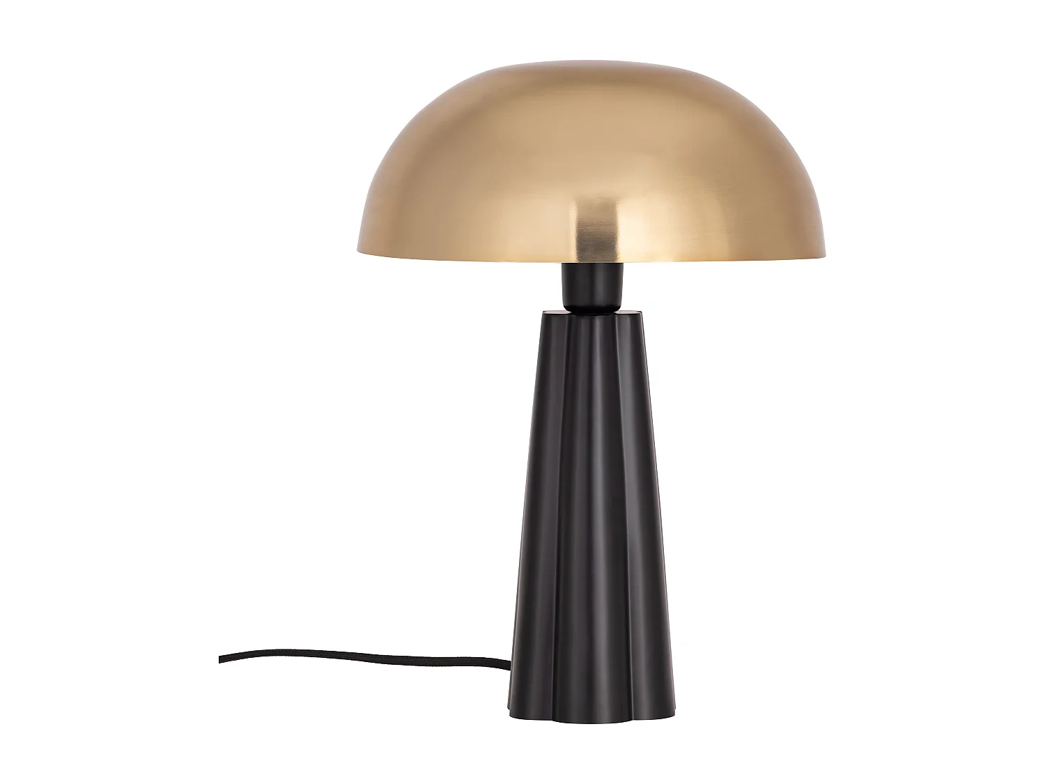 Lampe à poser champignon en métal - D. 31 x H.42 cm - Doré et noir - RANDALL