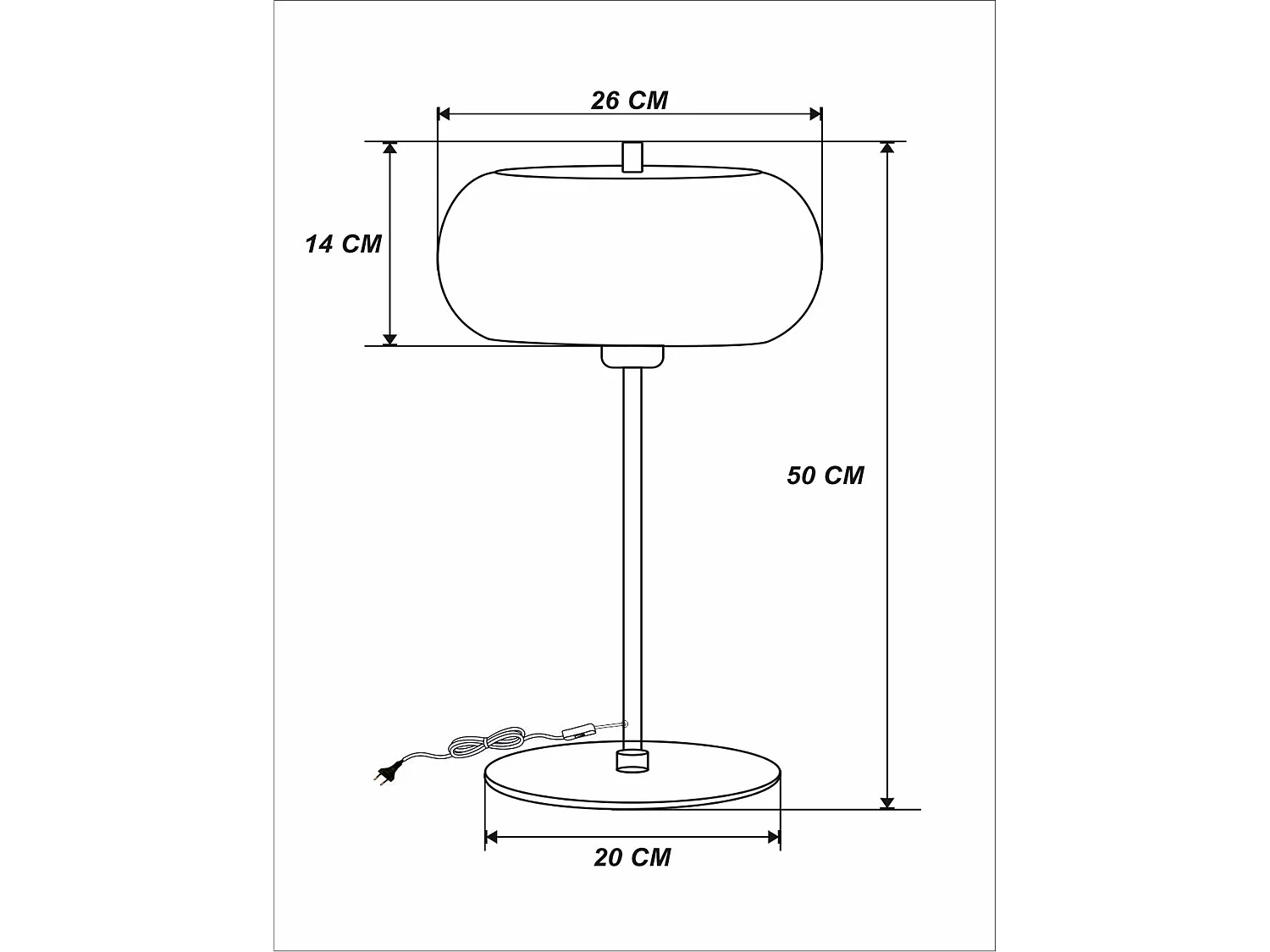 Lampe à poser en métal - D. 26 x H.50 cm - Doré et crème - KERRY