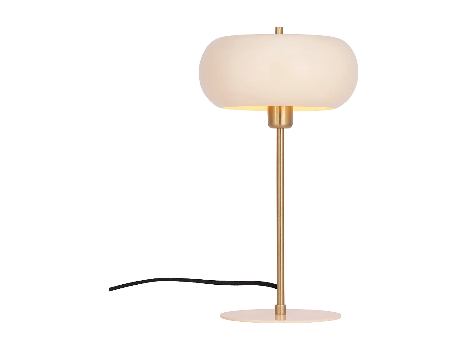 Lampe à poser en métal - D. 26 x H.50 cm - Doré et crème - KERRY