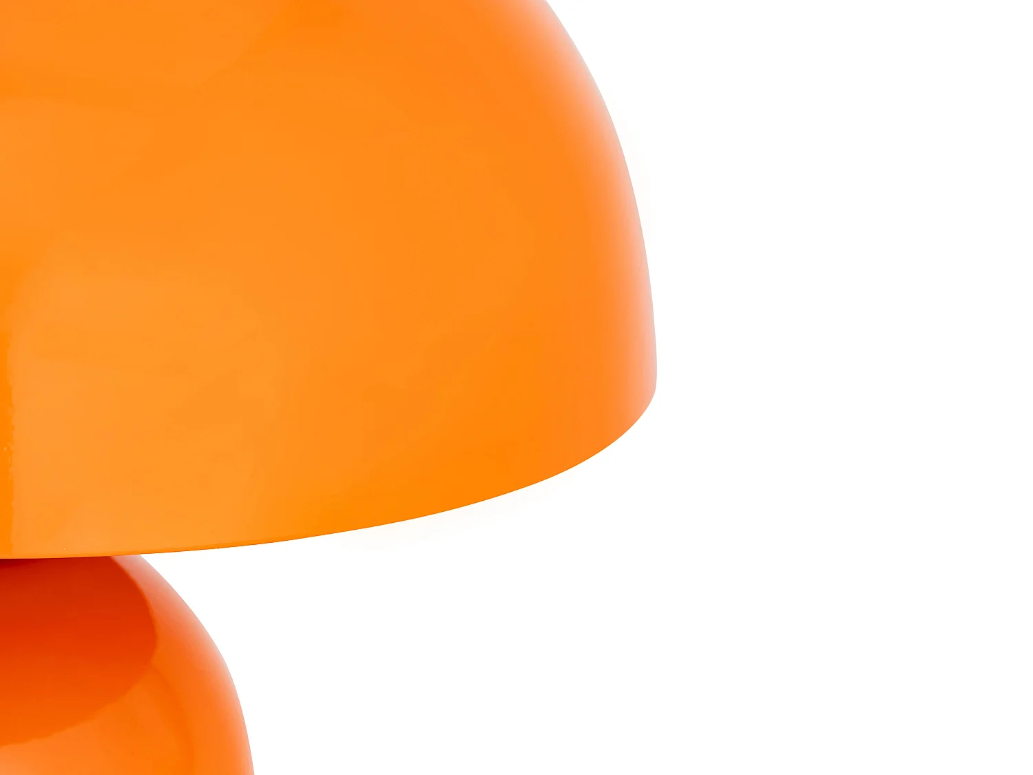 Lampe à poser champignon en métal - D. 31 x H.25 cm - Orange - SIDNEY