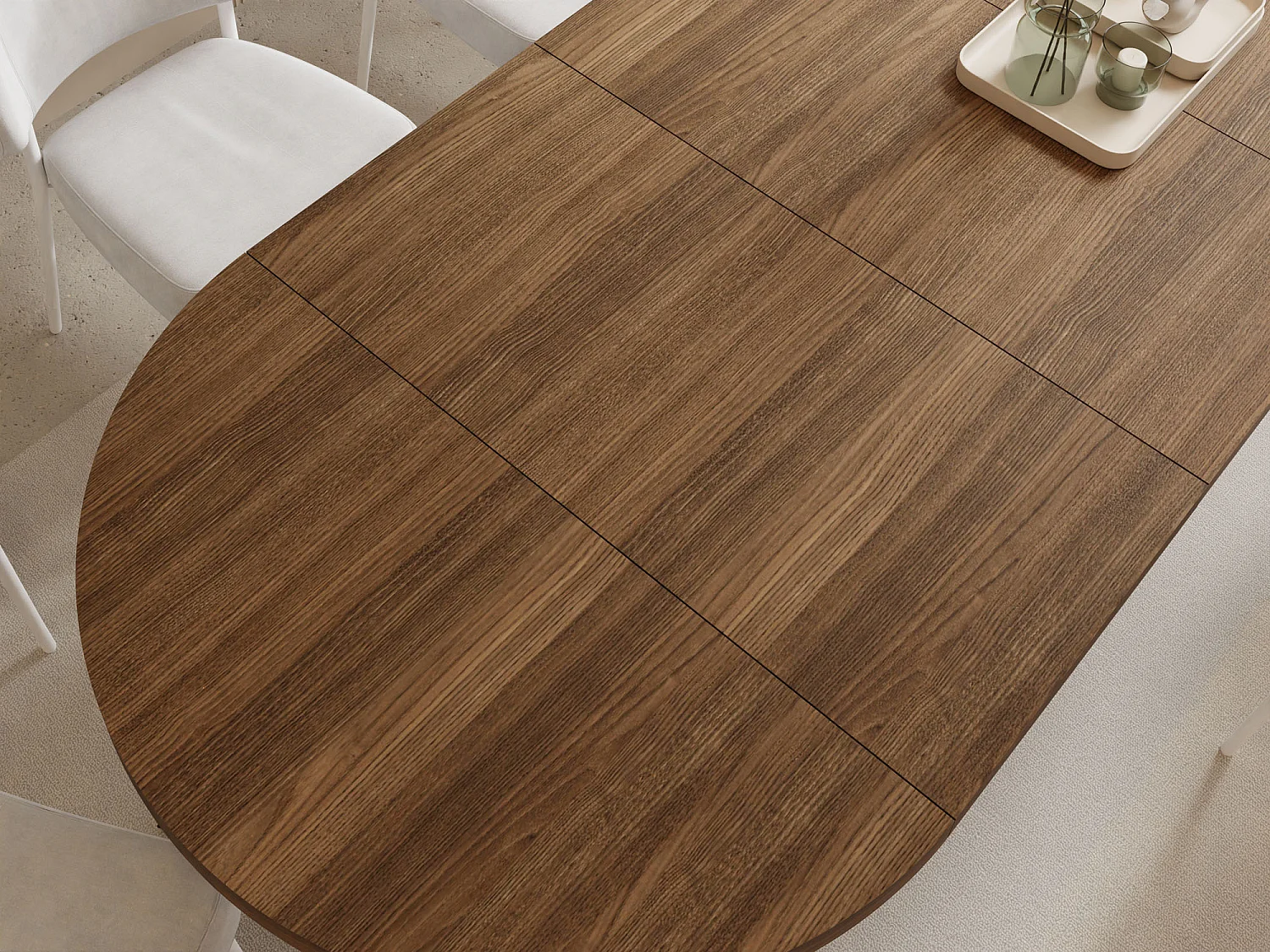 Esstisch Rund Groß XXL Ausziehbar im Loft-Stil – 100 bis 300 cm – Extra Lang Ausziehtisch mit Schwarzen Holzbeinen, für 5-16 Personen – Eiche Dunkelbraun Rustikal