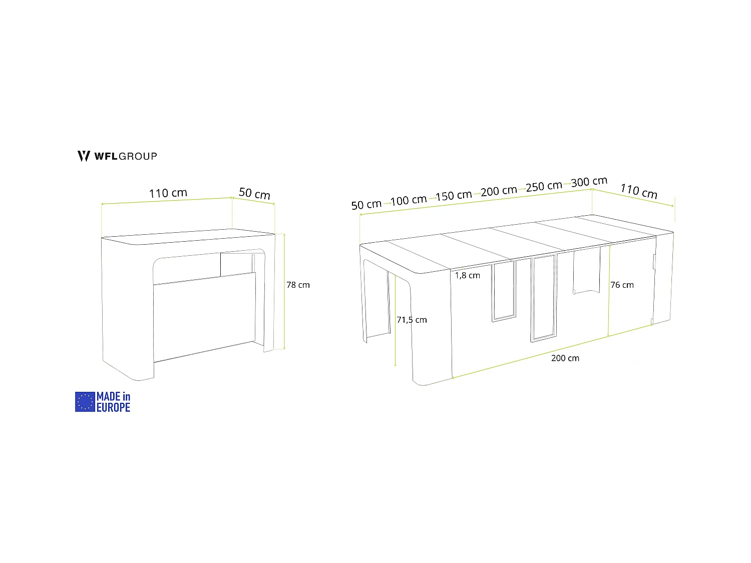 Table Console Extensible Design Moderne – Jusqu'à 300 cm – Style Industriel avec Pieds en Métal Beige Cashmere – Gain de Place pour Salon ou Salle à Manger – Noir
