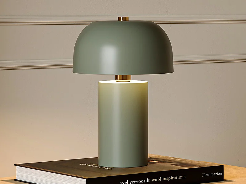 Lampe à poser champignon en métal - D. 26 x H.39 cm - Vert - WINDY