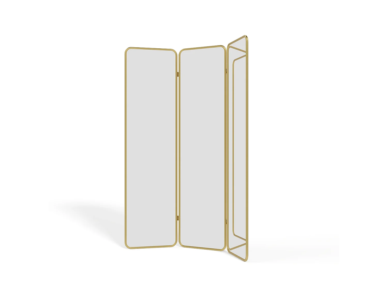 Paravent miroir 3 pans en métal - L. 146 x H. 180 cm - Doré - MIROLY