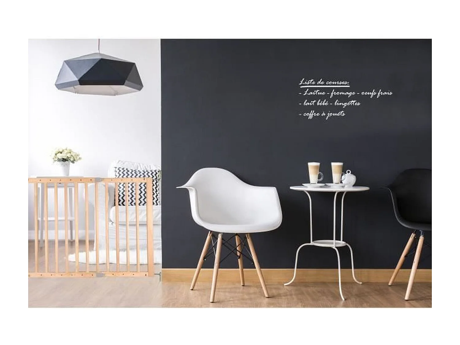 Barrière de sécurité Enfant PRUNE- 69 à 107 cm - Bois - Pivotante - Ouverture facile